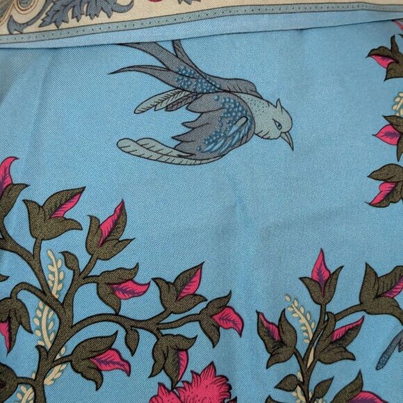 Plenty By Tracy Reese Size 6 100% Silk Blue Pink Floral Glamorous Blouse Career - Picture 9 of 15